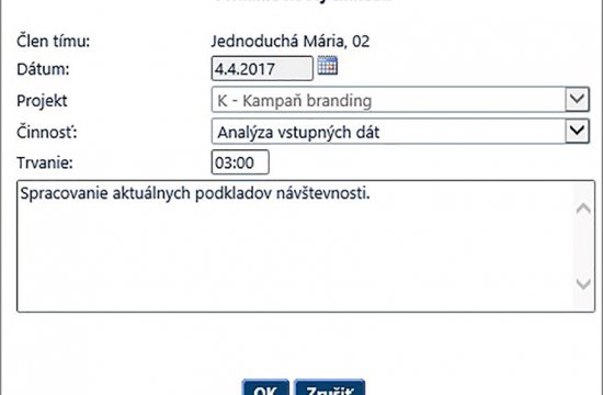 Pridanie novej činnosti